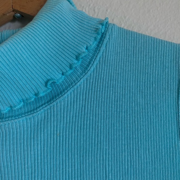 Vintage Christopher & Banks Blue Turtleneck Top - Picture 2 of 5